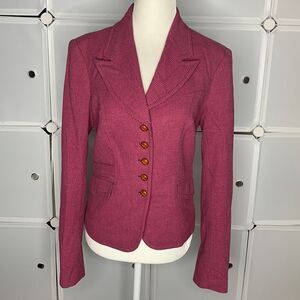 The Limited Pink & Brown Gingham Blazer Size Small